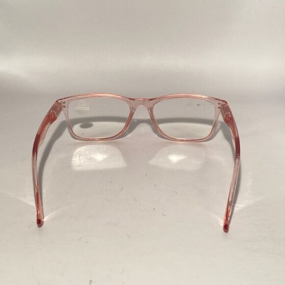 1407 Helen 2.5 Reading Glasses Clear Pink Rectanle Bluelight Filter Frames NWT - Picture 5 of 9